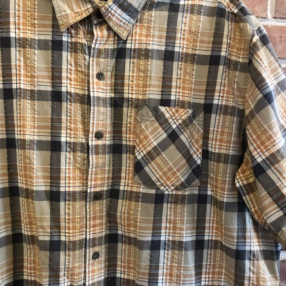 Red Head Brand SS Button Up Plaid Casual Shirt 2XL Tan - Picture 2 of 6